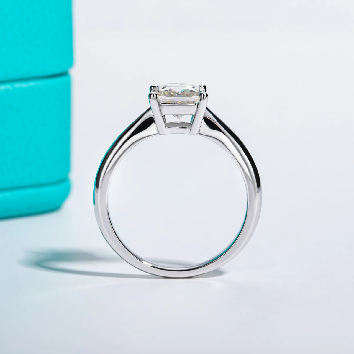 1.2ct Princess Cut D-Color Moissanite Engagement Ring - 925 Sterling Silver