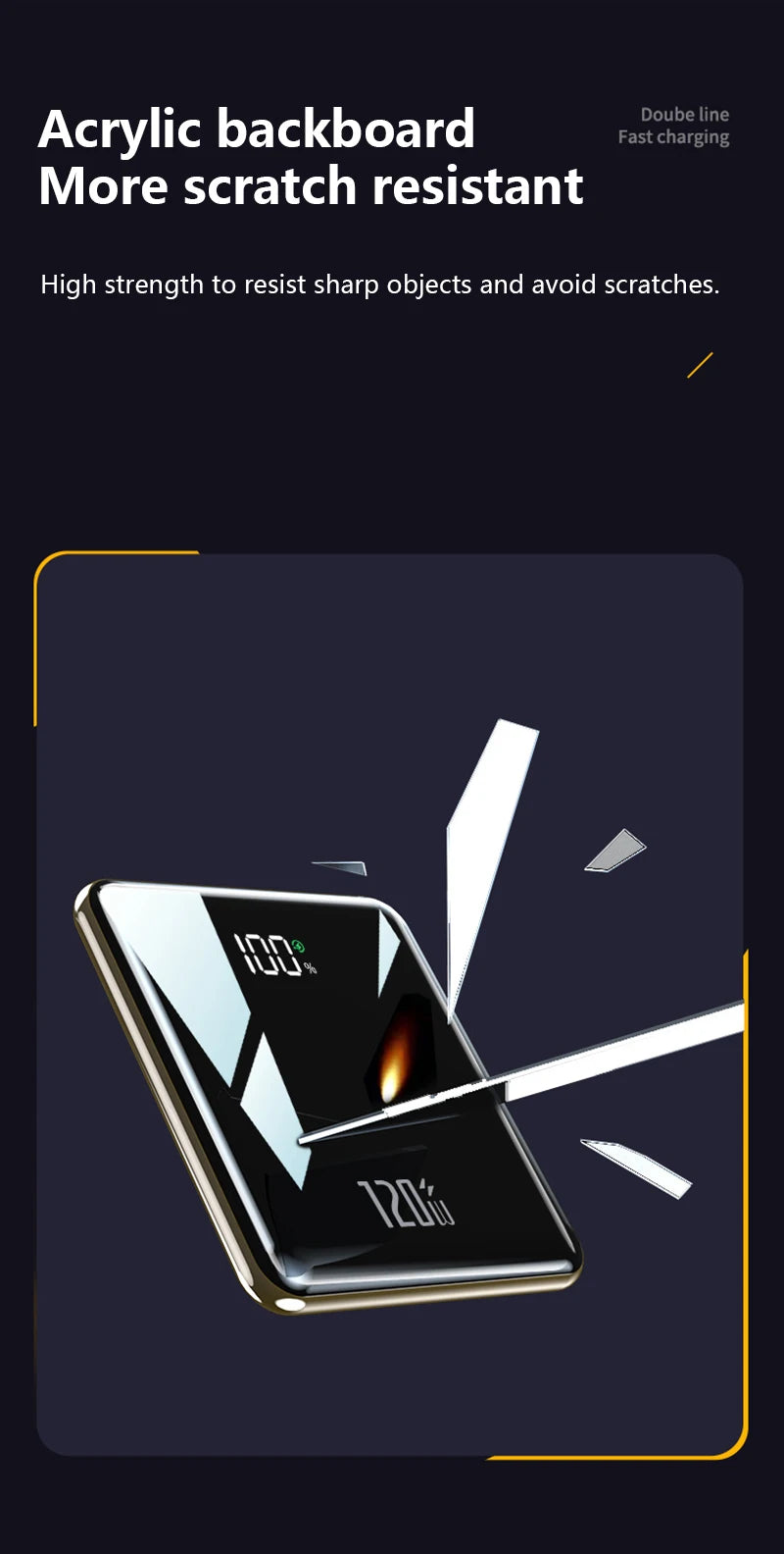 Acrylic backboard with scratch resistance features on a dark background