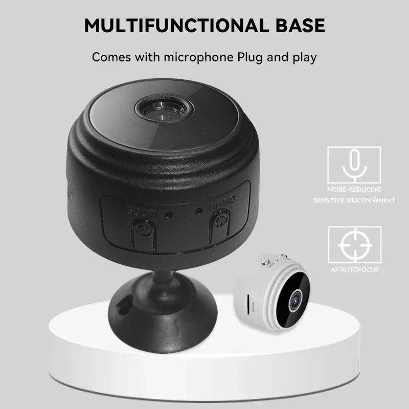 Multifunctional base with microphone plug and play feature on a gray background