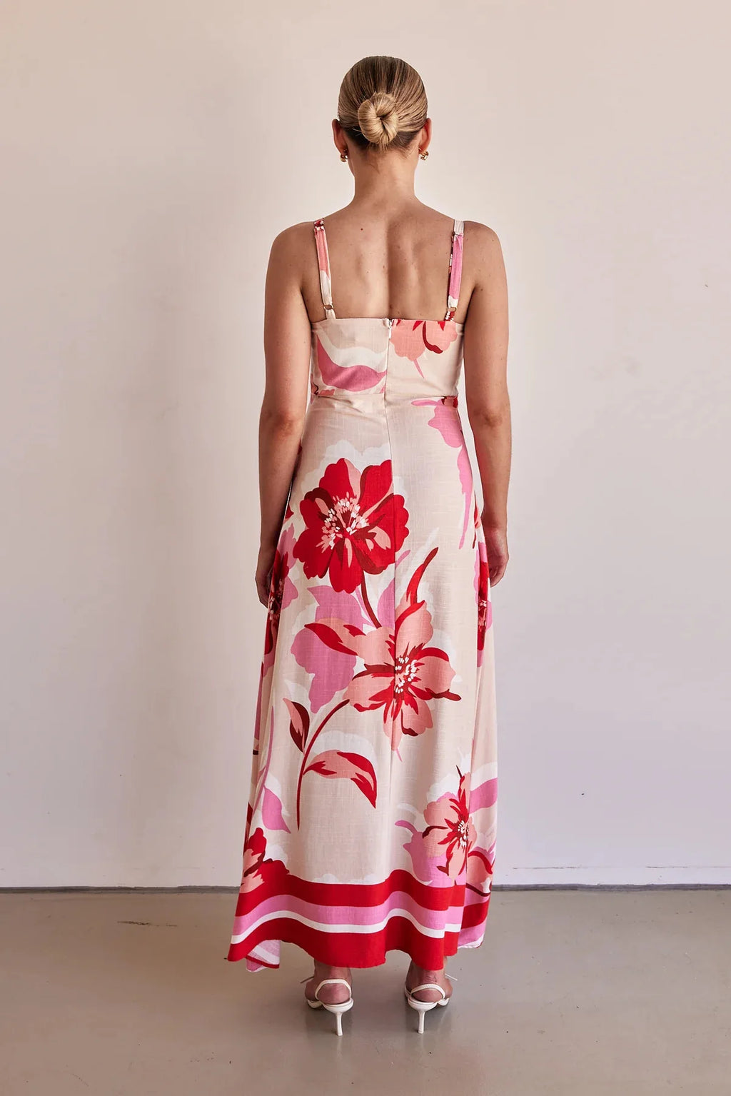Spaghetti Strap Backless Maxi Dress - A-Line Resort Style
