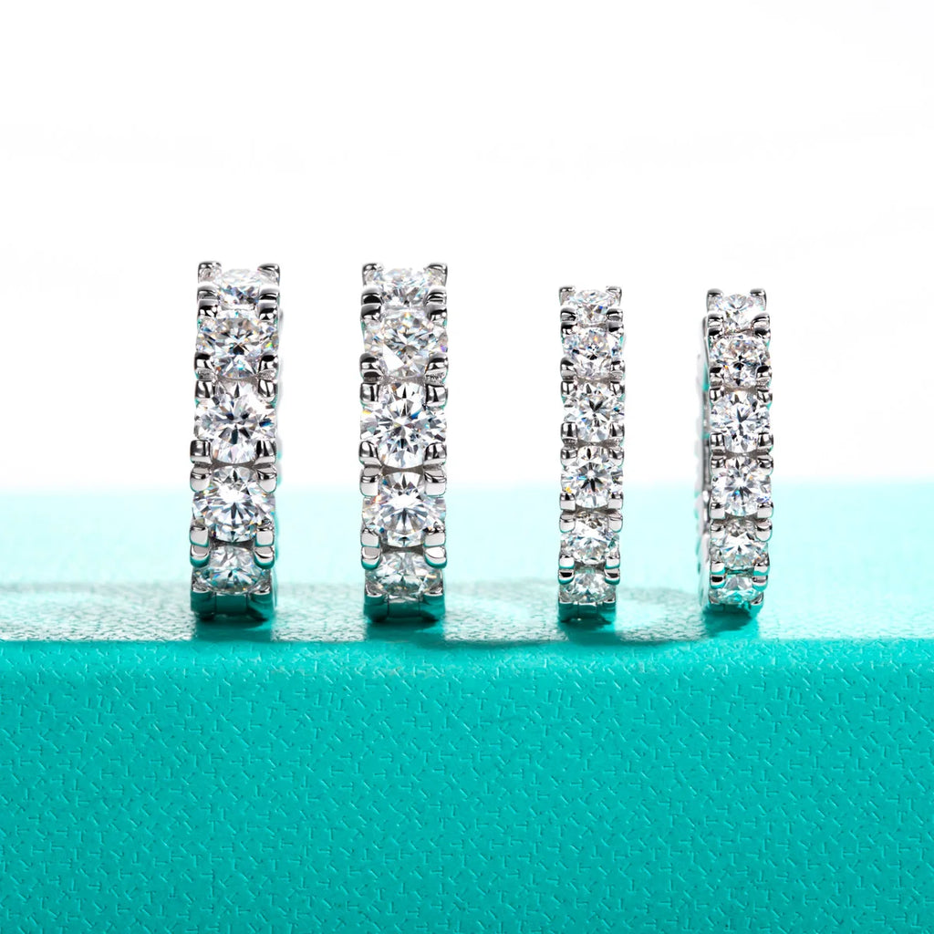 D-Color Moissanite Huggie Hoop Earrings - 925 Sterling Silver