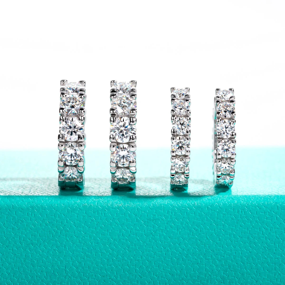 D-Color Moissanite Huggie Hoop Earrings - 925 Sterling Silver