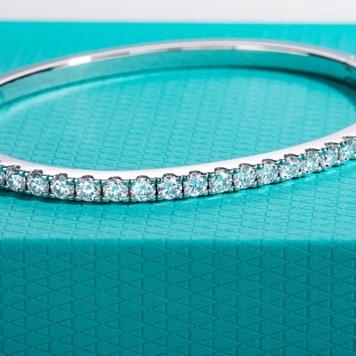 3mm Half Eternity Moissanite Bracelet - 925 Sterling Silver 18K Gold Plated