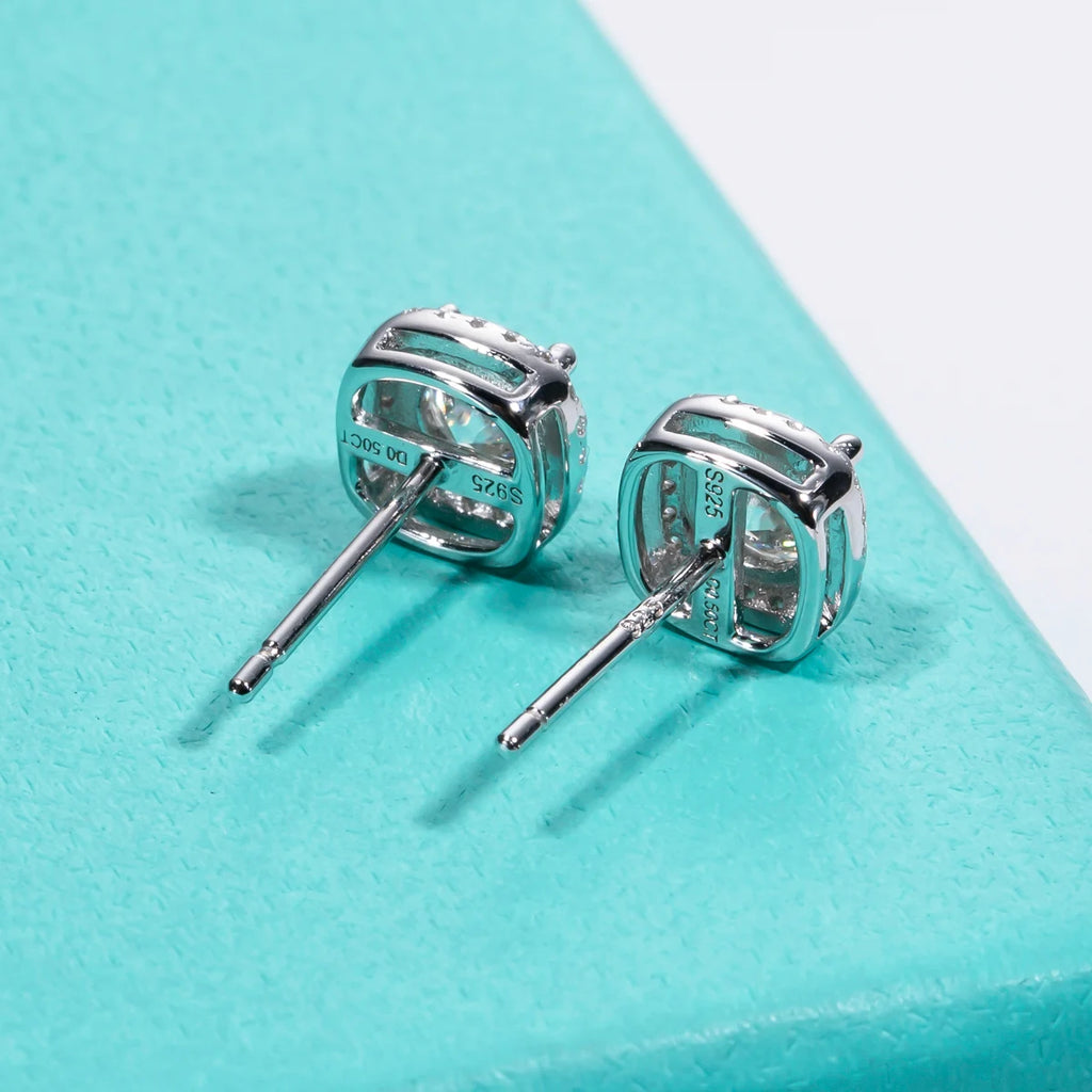 5mm D-Color Moissanite Stud Earrings 1cttw - 925 Sterling Silver