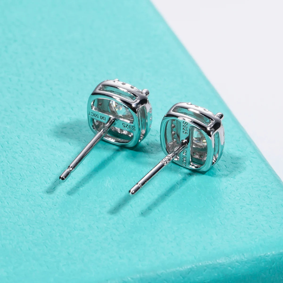 5mm D-Color Moissanite Stud Earrings 1cttw - 925 Sterling Silver