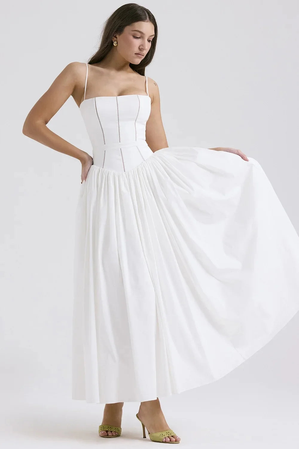Strapless Midi Dress - Cottagecore Style