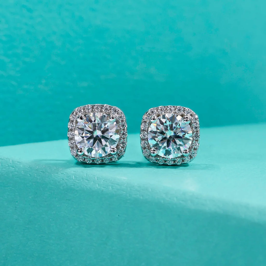 5mm D-Color Moissanite Stud Earrings 1cttw - 925 Sterling Silver