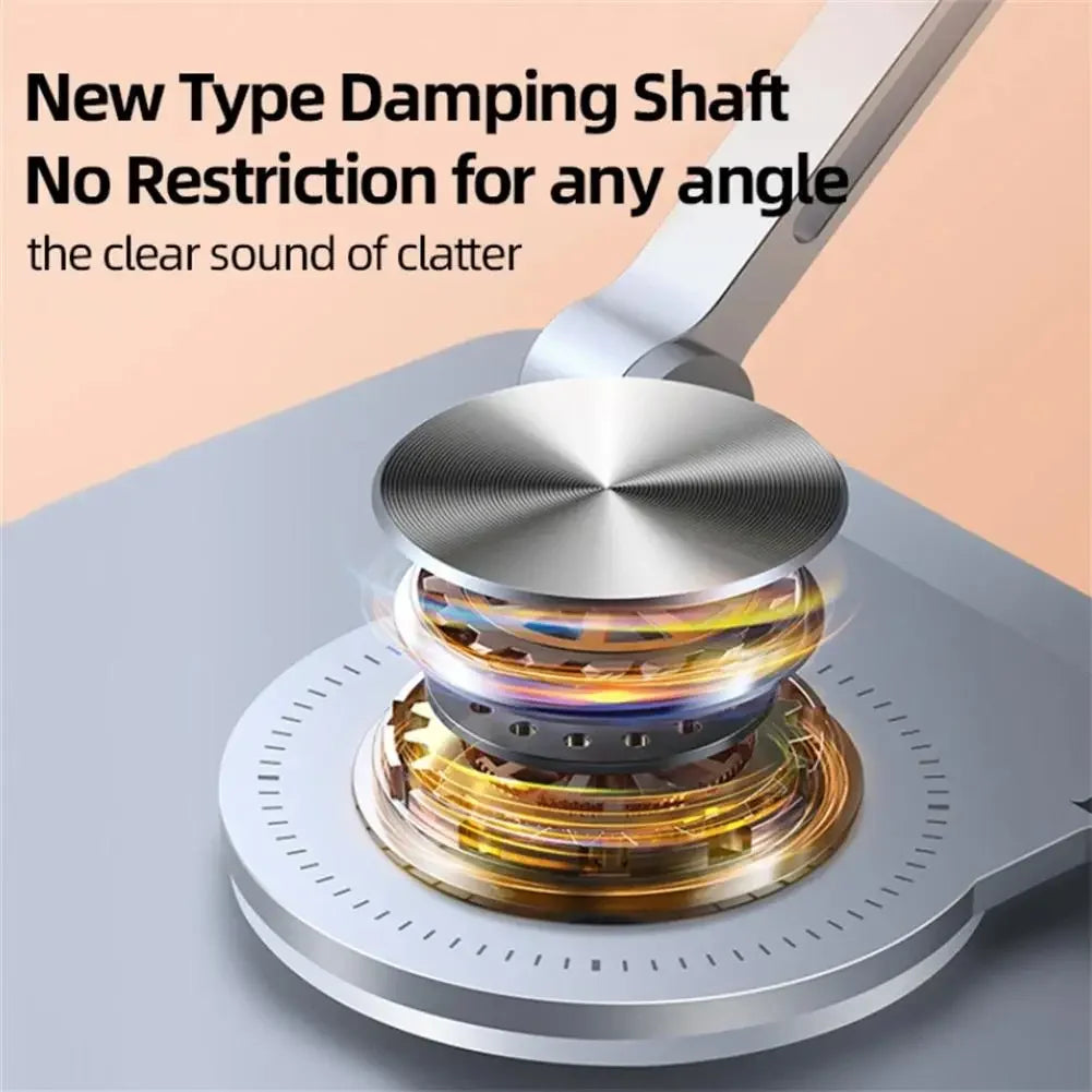 Metallic damping shaft with clear sound of clatter on a gray and beige background