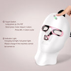 Wireless 7-Color LED Facial & Neck Mask – Rechargeable Light Therapy