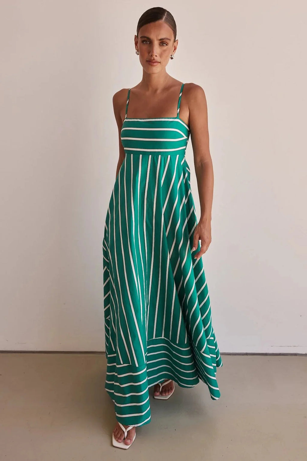 Spaghetti Strap Backless Maxi Dress - A-Line Elegant Silhouette