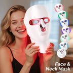 Wireless 7-Color LED Facial & Neck Mask – Rechargeable Light Therapy