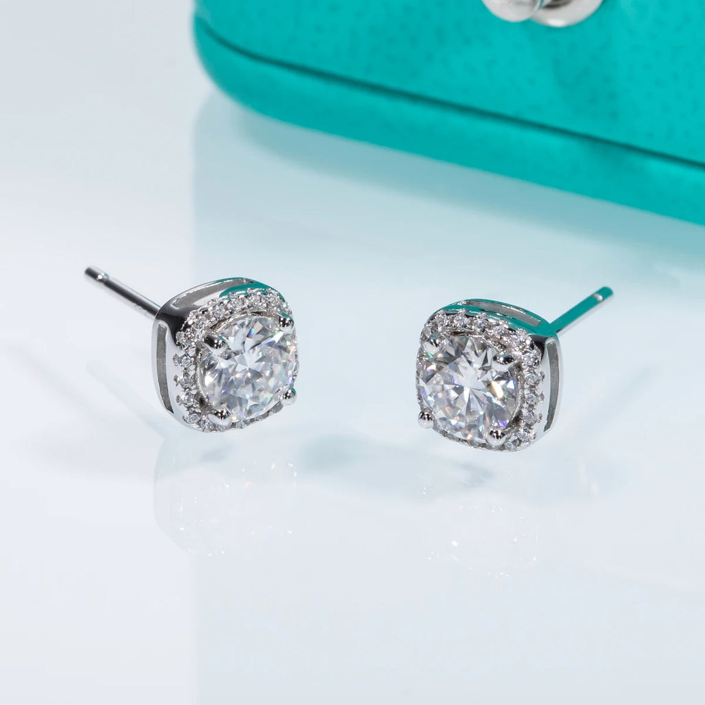 5mm D-Color Moissanite Stud Earrings 1cttw - 925 Sterling Silver