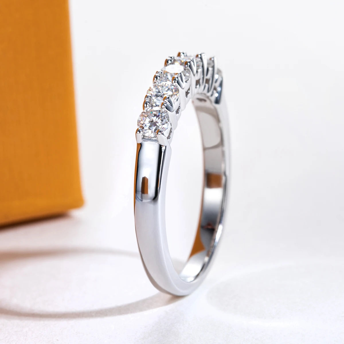 3mm Moissanite Wedding Band 0.6cttw - Sterling Silver Eternity Ring