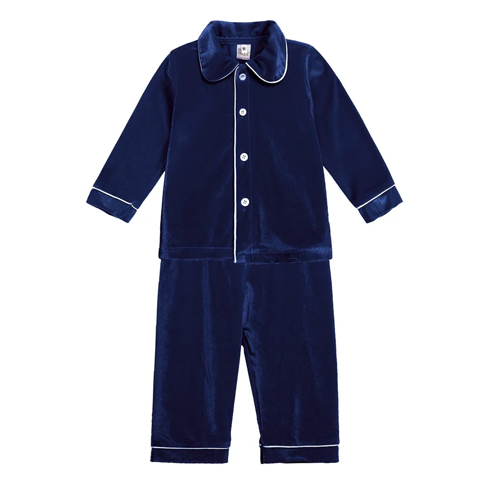 Kids Velvet Christmas Robe Pajamas – Family Matching Winter Sleepwear