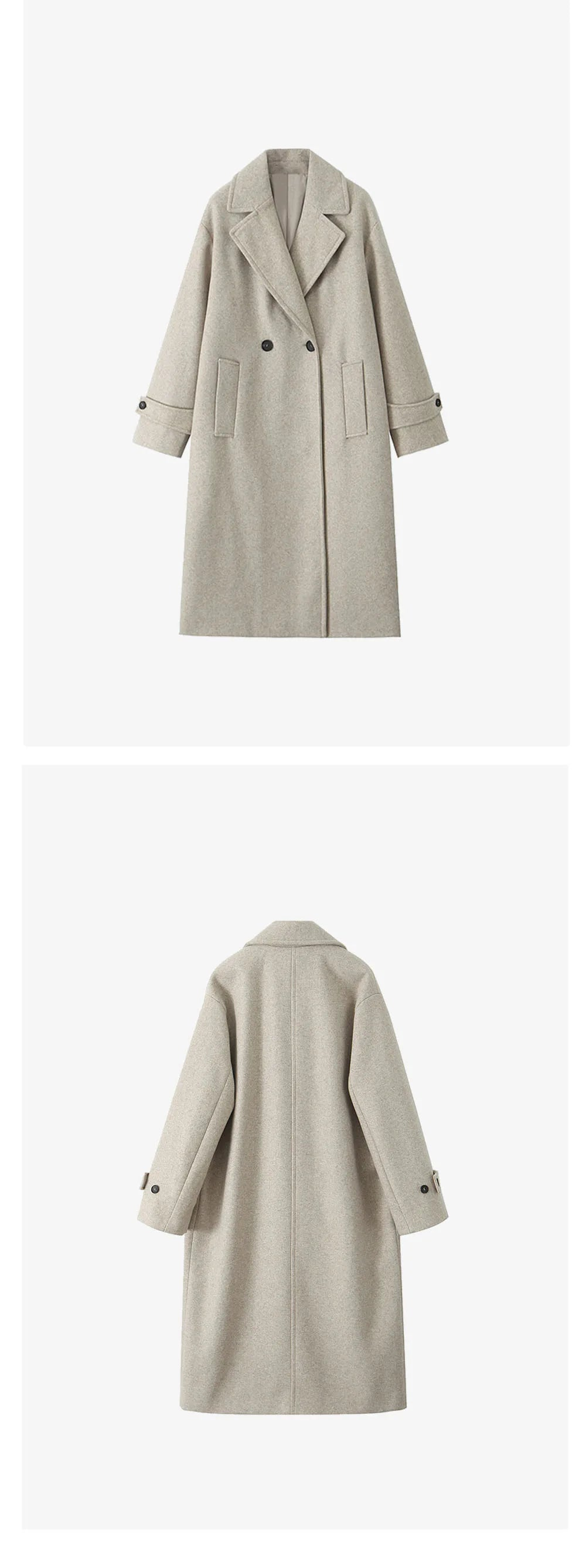 Beige overcoat displayed on a white background with 'More Colors Available' text.