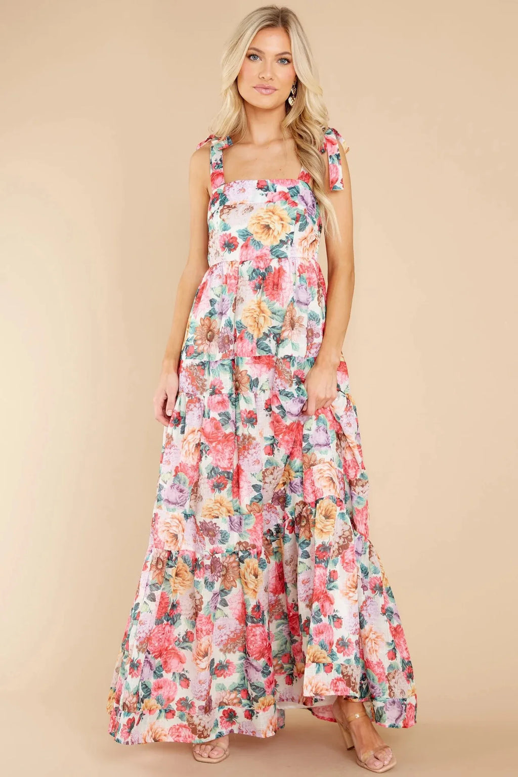 One Shoulder Maxi Dress - Elegant Printed Backless Party Dress