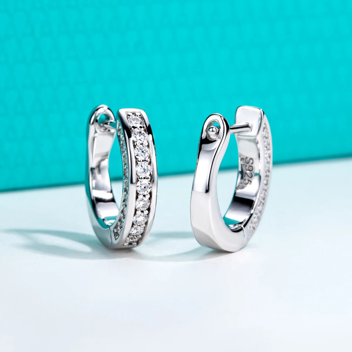 0.56ct Moissanite Hoop Earrings - 925 Sterling Silver