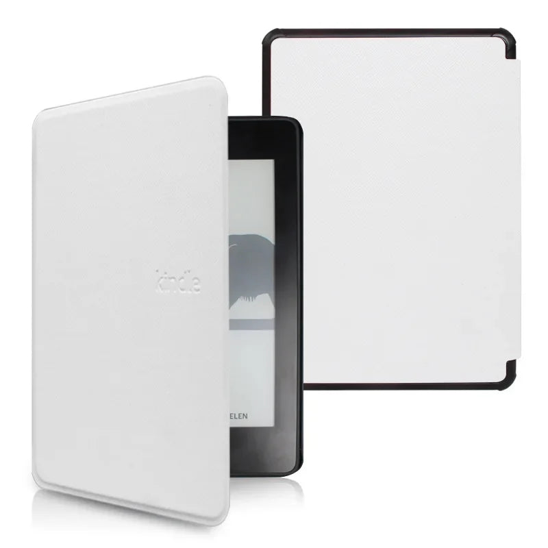 E-ink device with a white cover on a white background