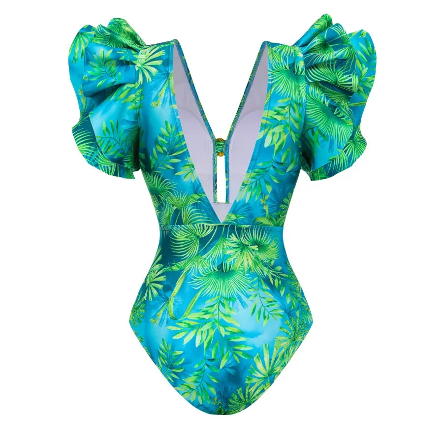 Jungle Green Print Swimsuit