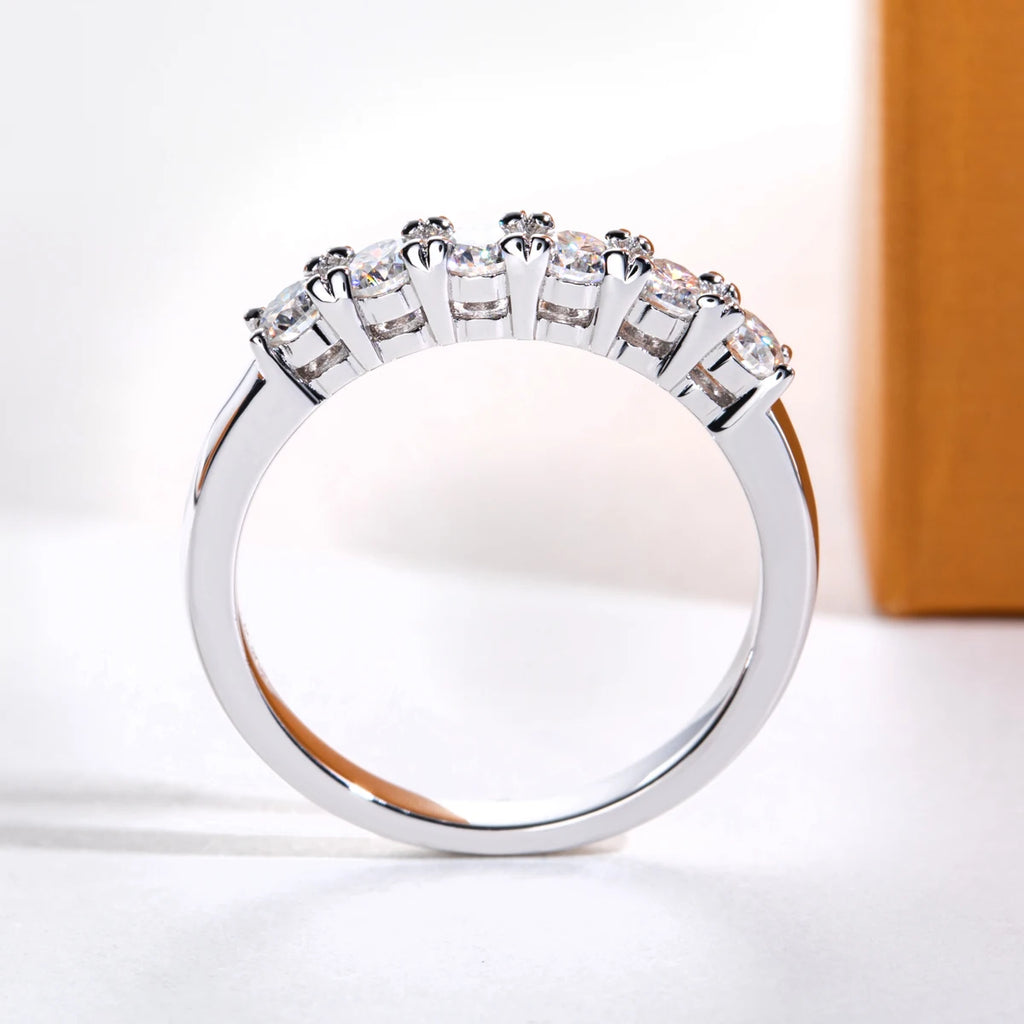 3mm Moissanite Wedding Band 0.6cttw - Sterling Silver Eternity Ring