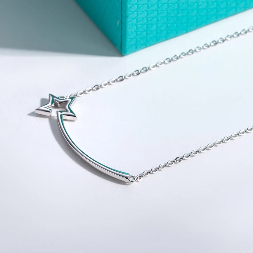 Moissanite Smile Pendant Necklace - 18K Gold Plated 925 Sterling Silver D Color