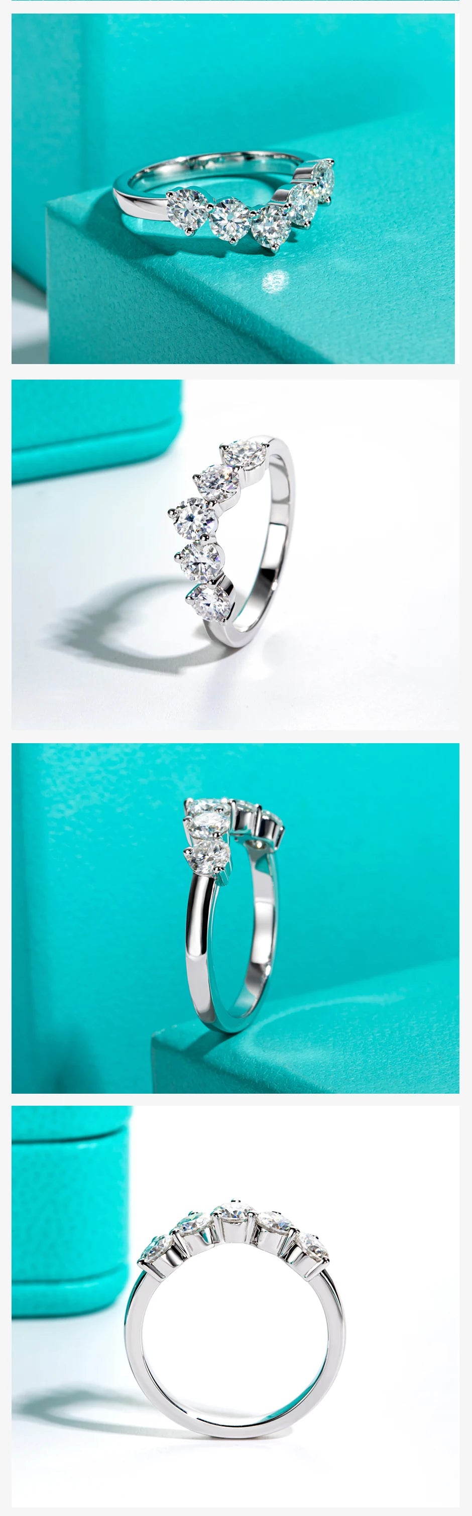 4mm D Color Moissanite Wedding Band - 1.5ctw Sterling Silver