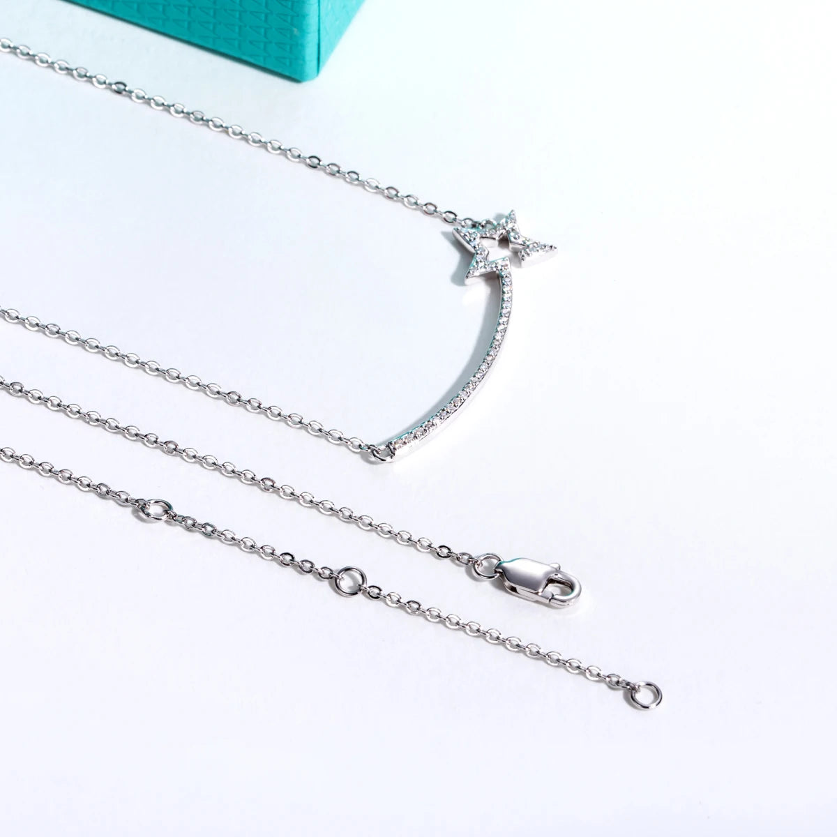 Moissanite Smile Pendant Necklace - 18K Gold Plated 925 Sterling Silver D Color