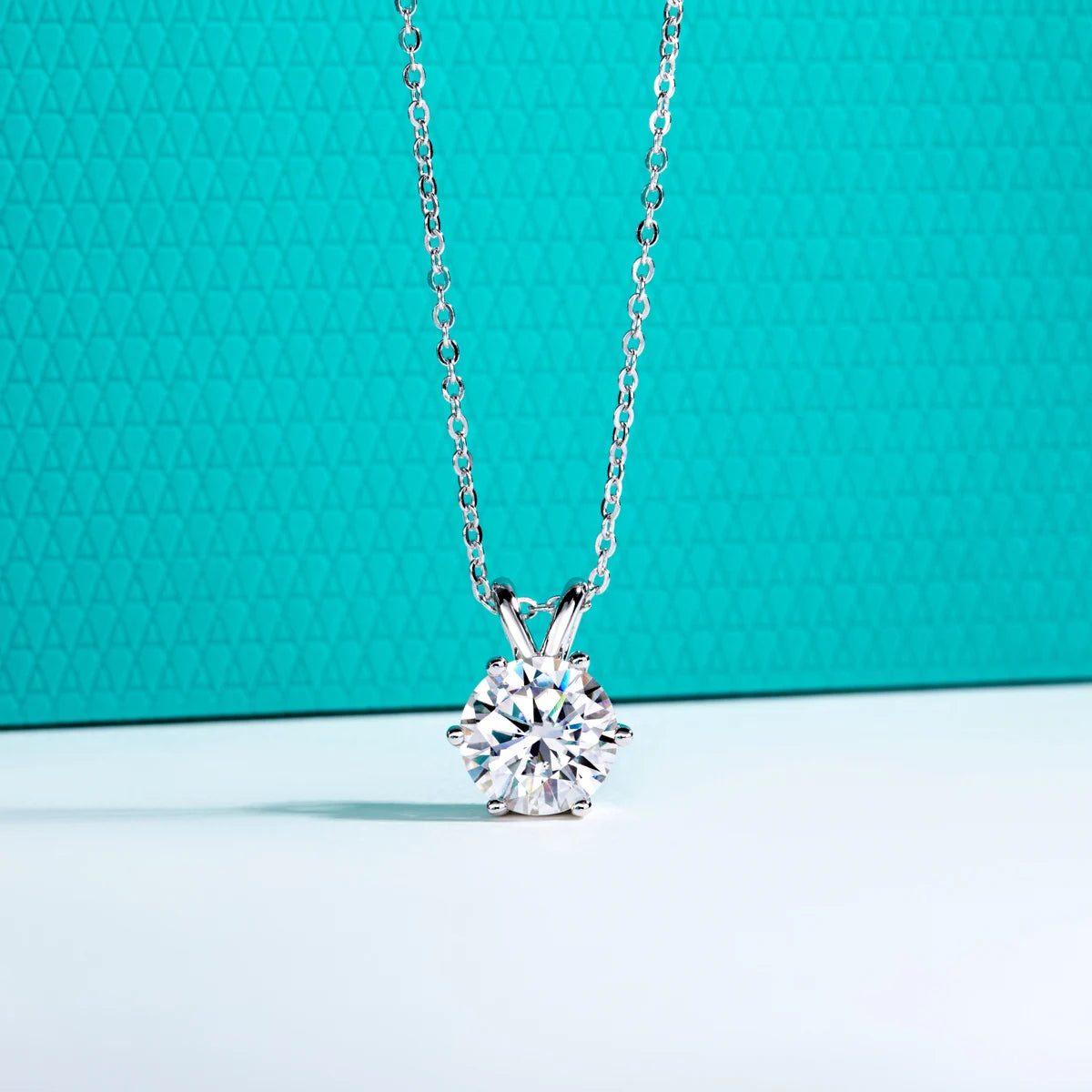 Moissanite Pendant Necklace - 18K Gold Plated D Color Diamond Necklace