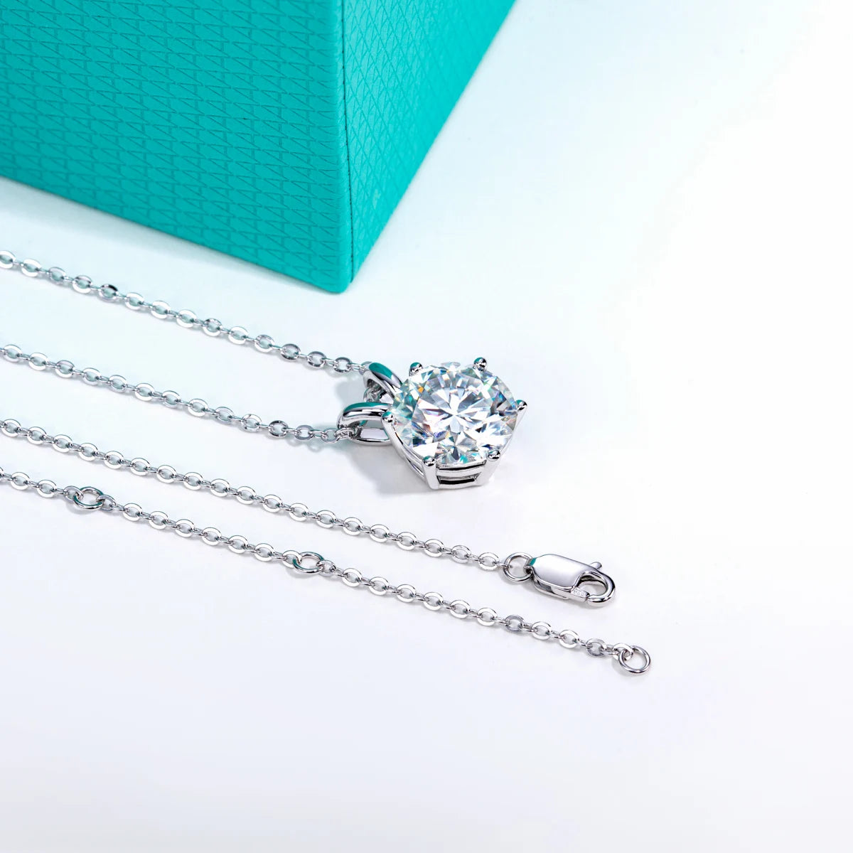 Moissanite Pendant Necklace - 18K Gold Plated D Color Diamond Necklace