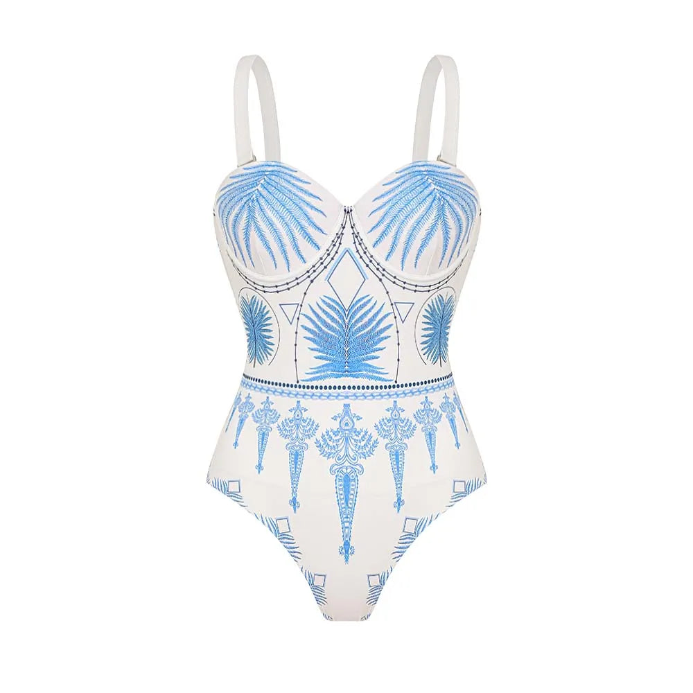 Ethnic Print Swimsuit - Bohemian Beachwear