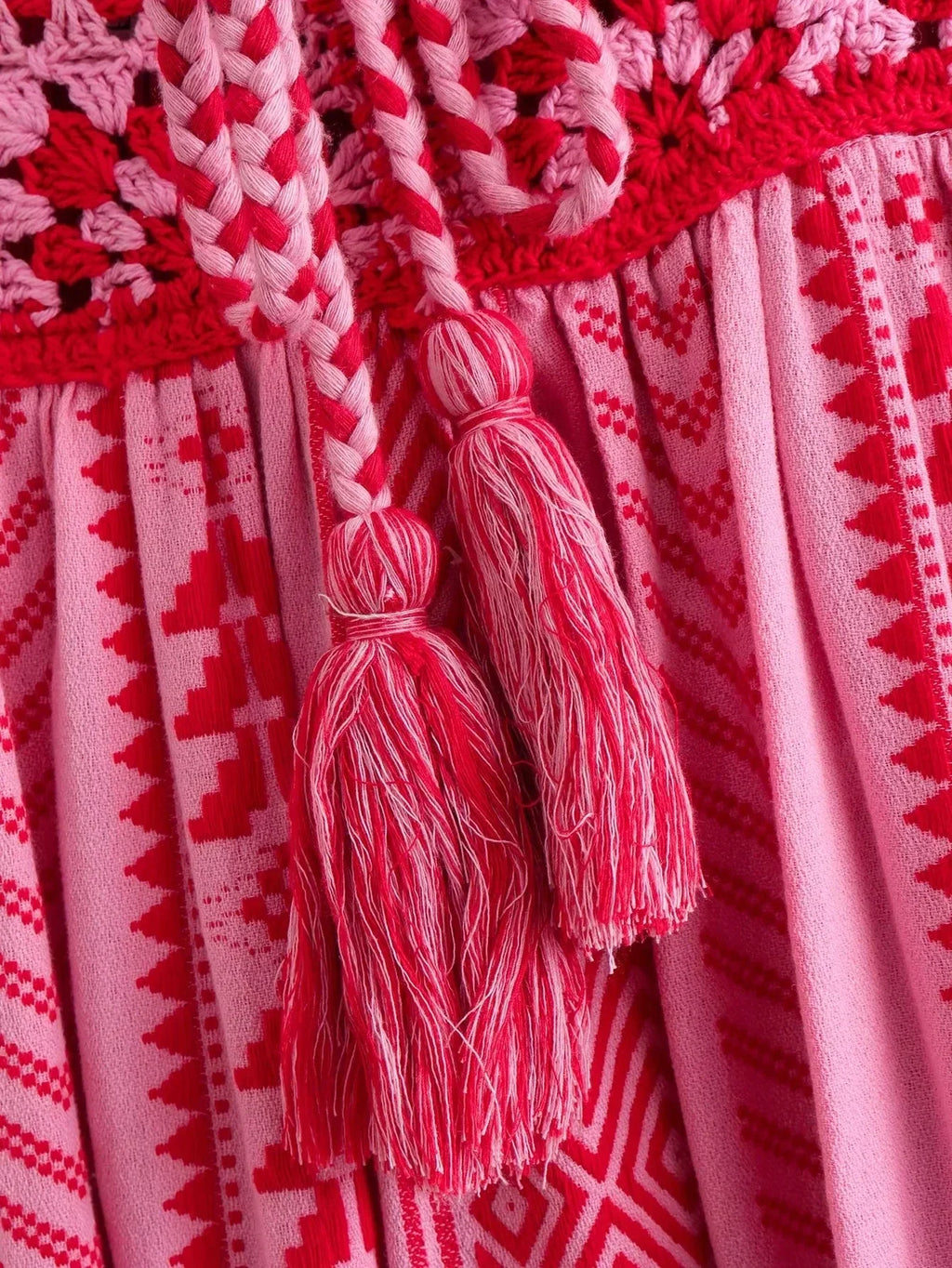 Bohemian Knitted Midi Dress - Vintage Strap Splice Dress for Women