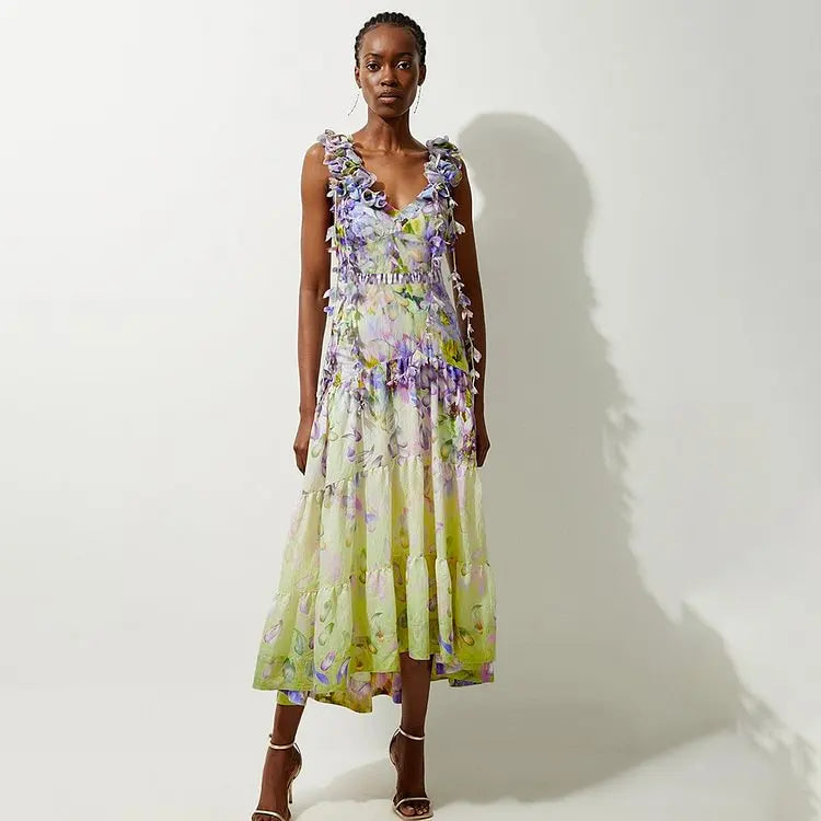 Floral Print Swimsuit - Elegant Beachwear