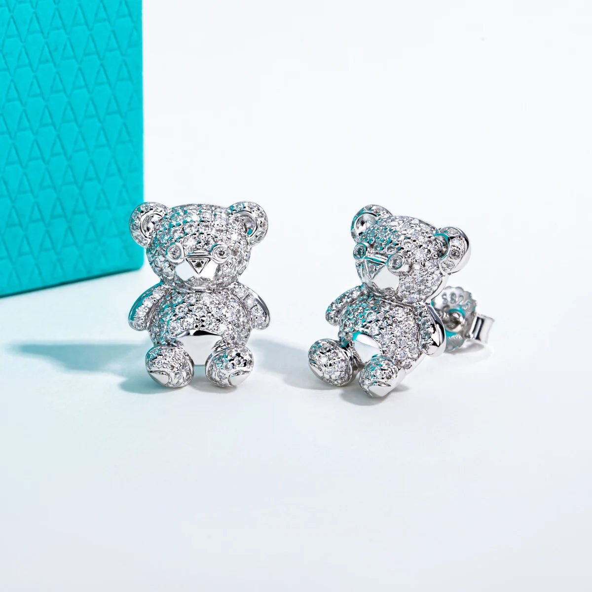 Bear Moissanite Stud Earrings - 925 Sterling Silver