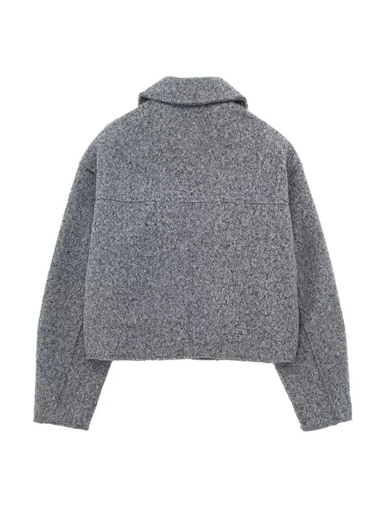 Gray textured jacket on a white background