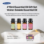 Kinscoter 4*10ml Essential Oil Gift Set with four bottles and a box on a light background