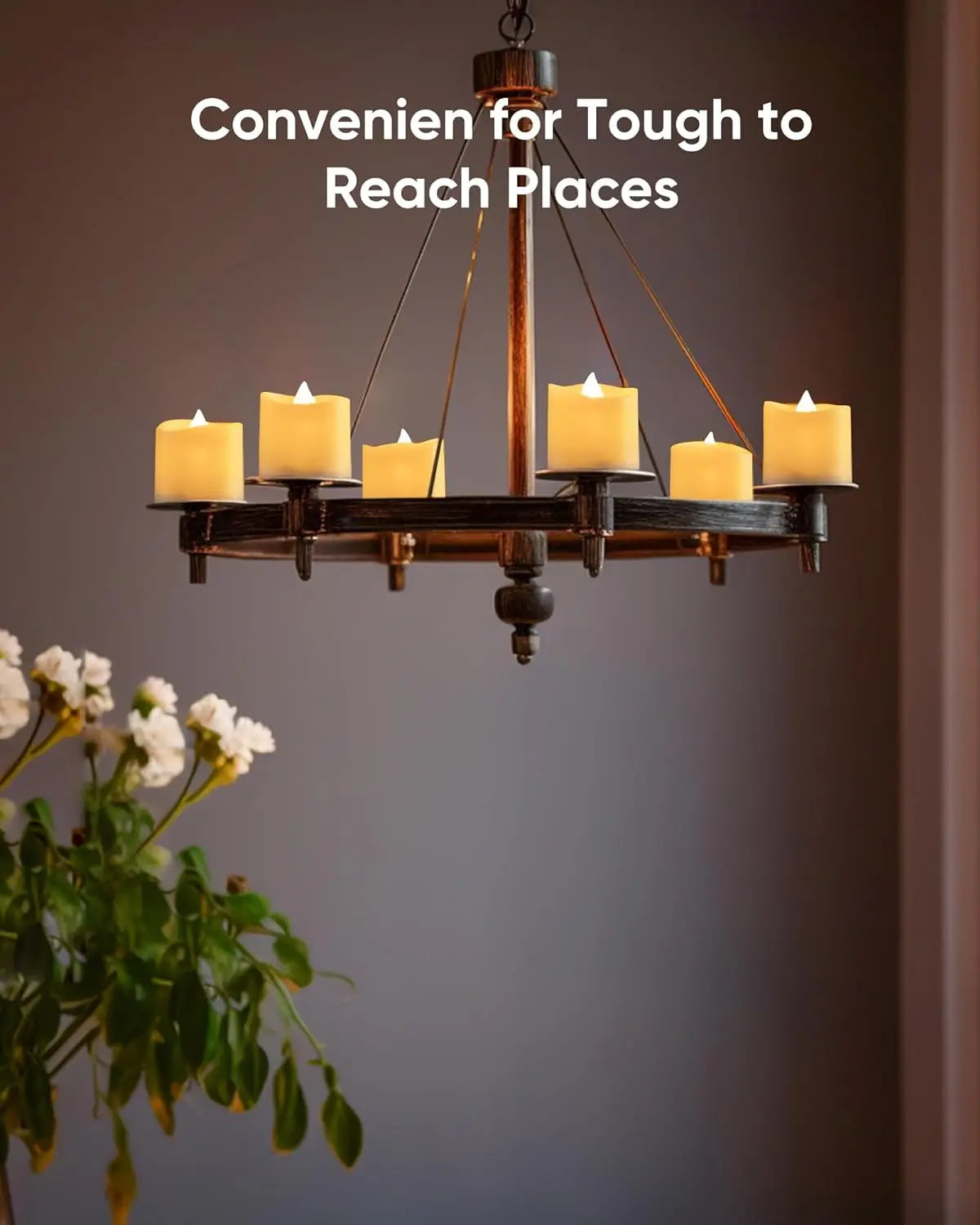 Chandelier with candles on a dark background