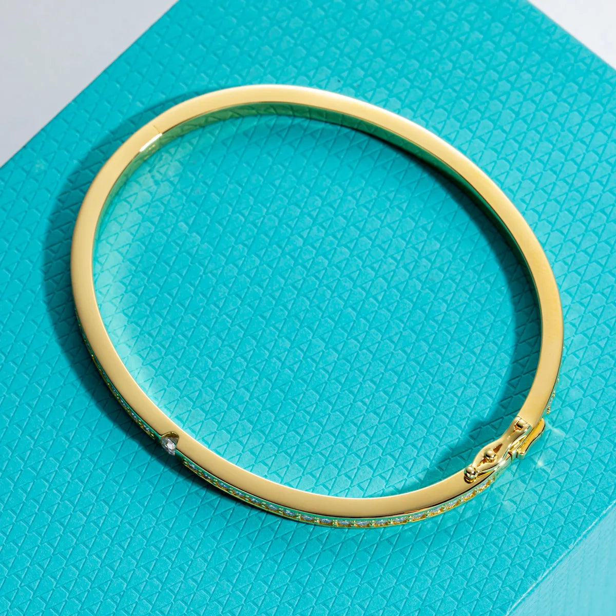 3mm Moissanite Bangle Bracelet - 925 Sterling Silver