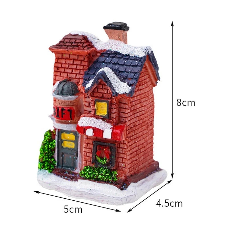 Small decorative house with dimensions indicated on a white background