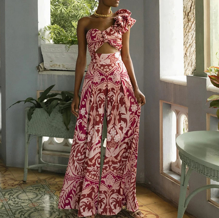 One Shoulder Swimsuit - Asymmetric Beachwear