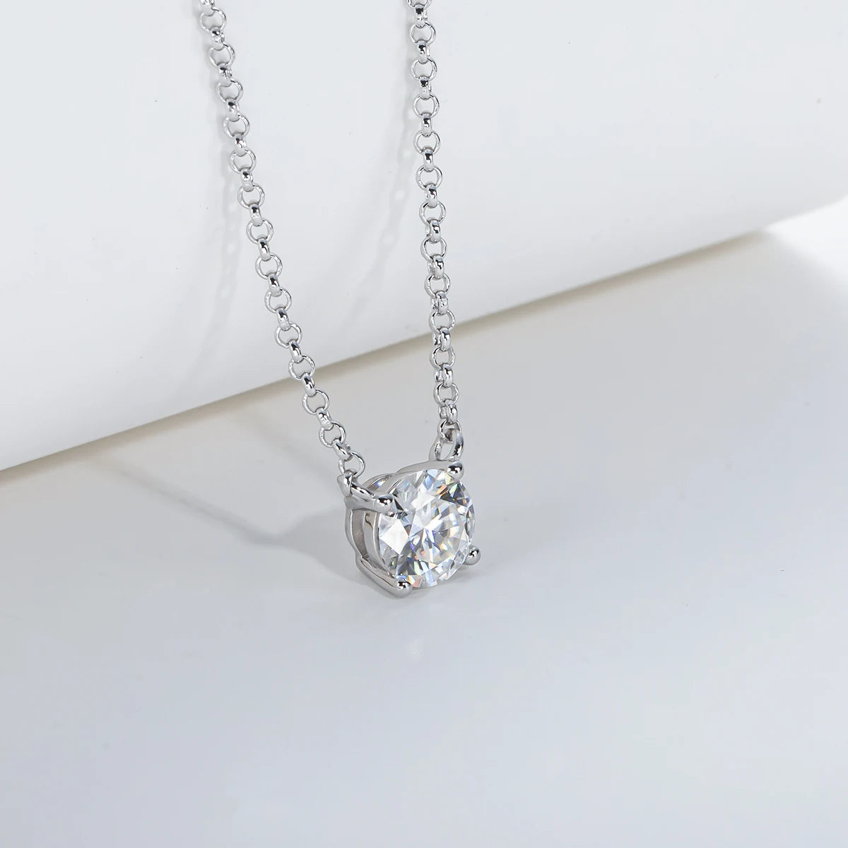 Moissanite Pendant Necklace - 18K Gold Plated D Color Diamond Necklace