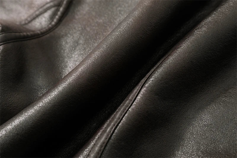 Close-up of dark brown leather texture