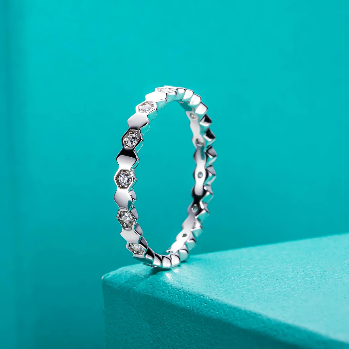 1.5mm D Color Moissanite Eternity Band - 18K Gold Plated Sterling Silver