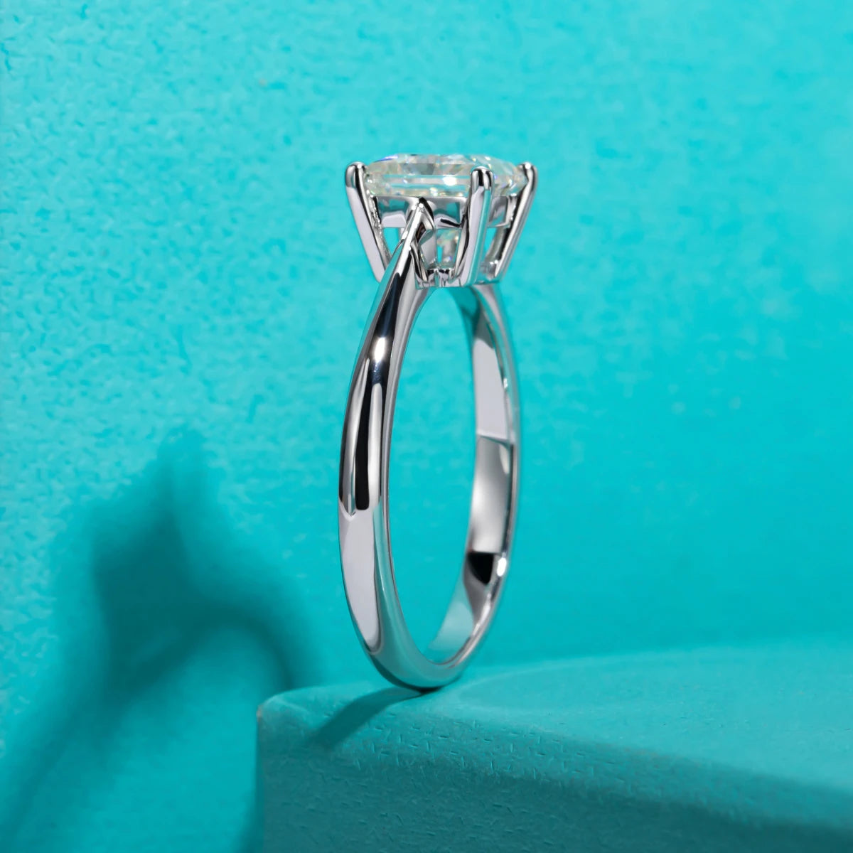 1.2ct Princess Cut D-Color Moissanite Engagement Ring - 925 Sterling Silver