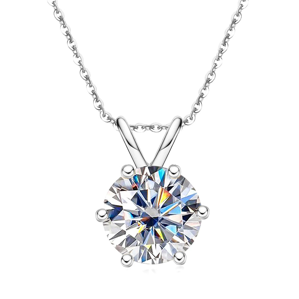 Moissanite Pendant Necklace - 18K Gold Plated D Color Diamond Necklace