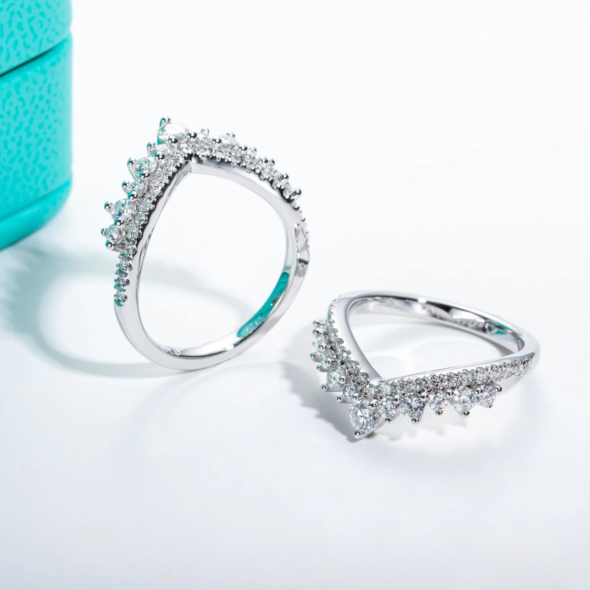 3mm Heart Moissanite Eternity Ring - Sterling Silver Romantic Wedding Band