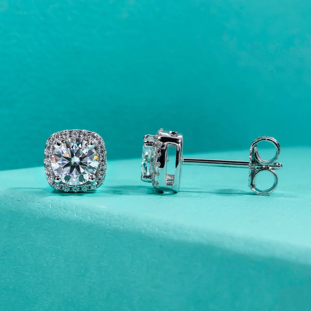 5mm D-Color Moissanite Stud Earrings 1cttw - 925 Sterling Silver