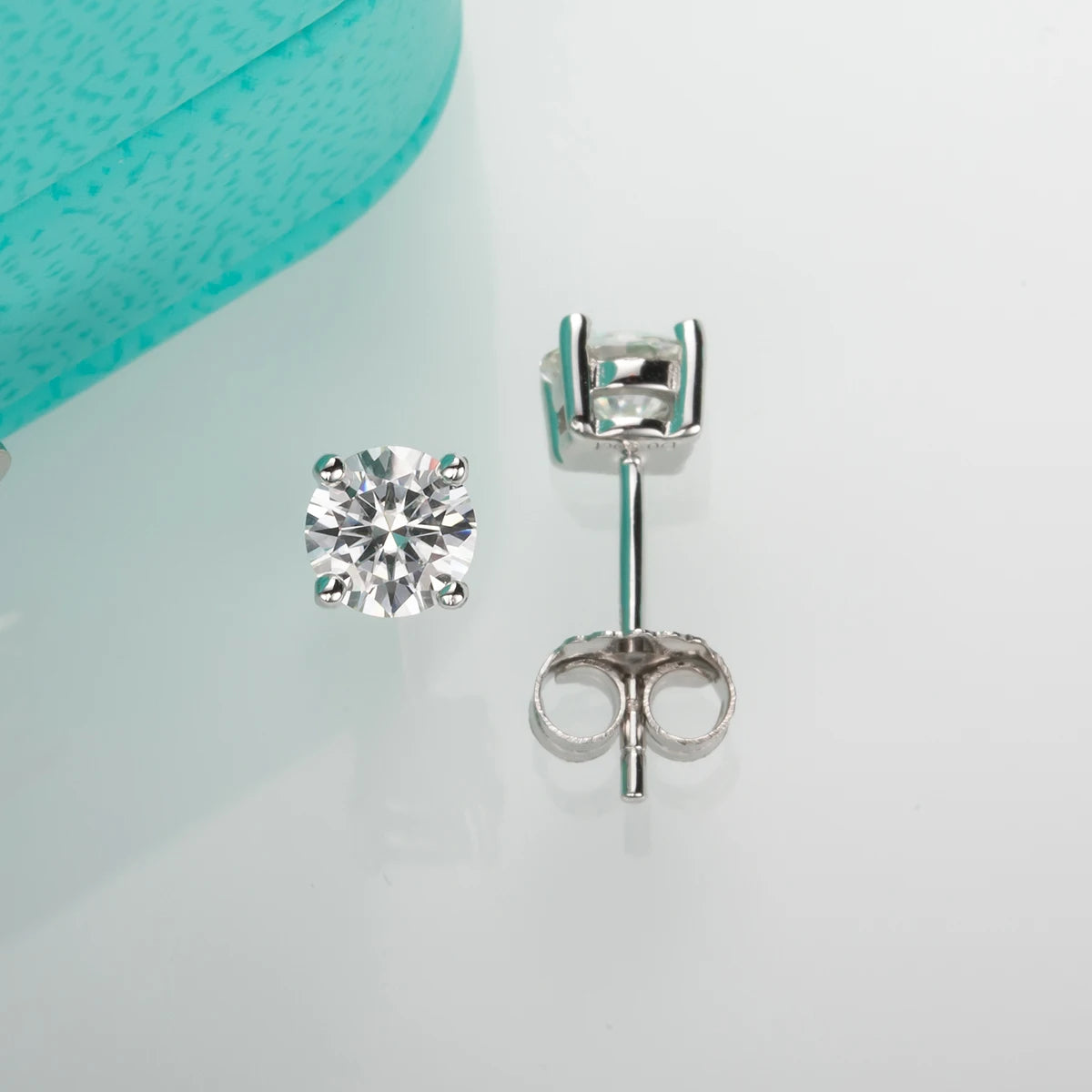 4mm Moissanite Stud Earrings - 925 Sterling Silver