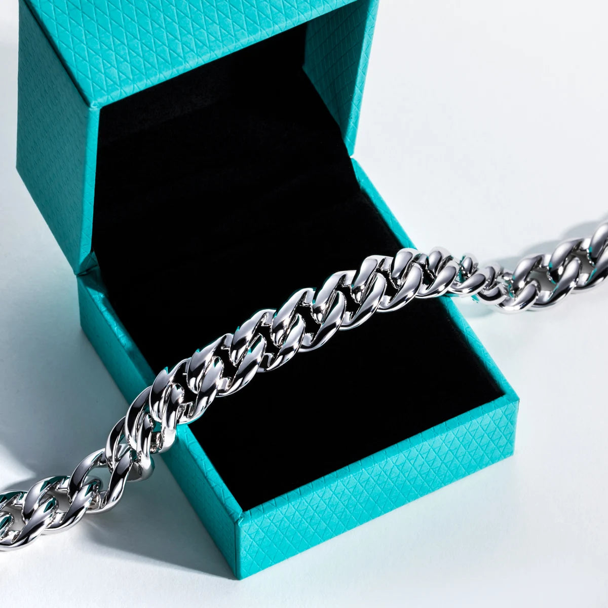 Moissanite Link Chain Bracelet - 925 Sterling Silver Statement