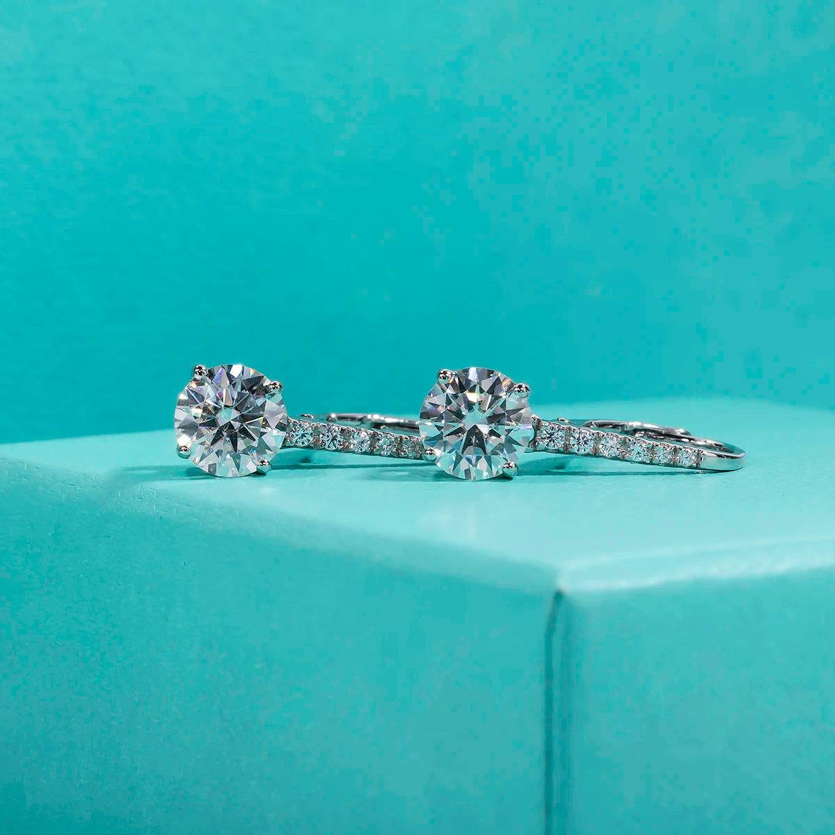 1ct D-Color Moissanite Dangle Drop Earrings - 925 Sterling Silver