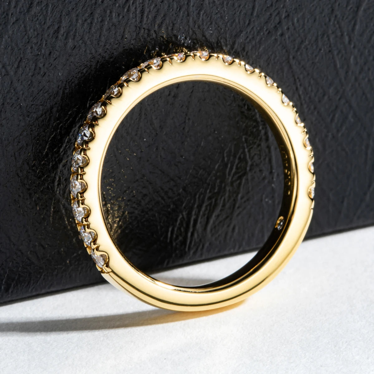 1.9mm Moissanite Wedding Band - Sterling Silver Delicate Ring